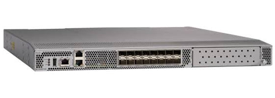 Cisco DS-C9132T-8PMETK9 silver router with 8 active 32G FC ports