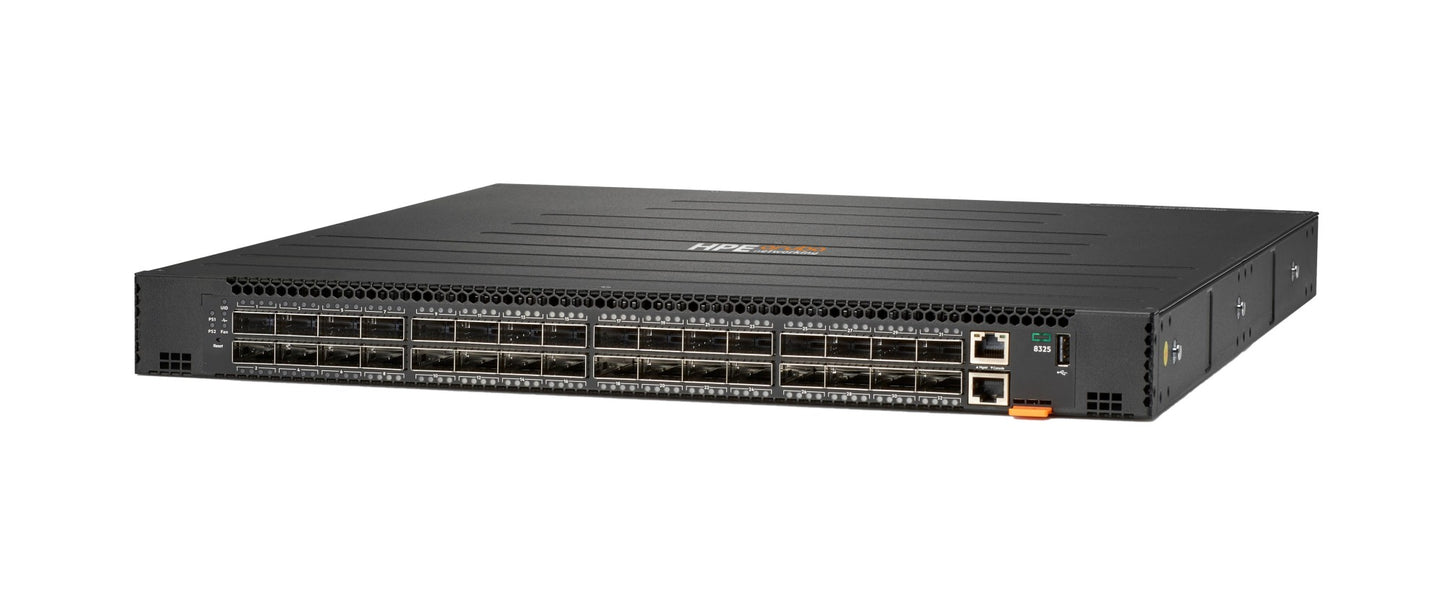 Aruba JL626A | 32x100G QSFP28 (QSFP+ compatible), No PoE, uplinks n/a, L3, Front-to-Back airflow, 2x PSU, 6x fans