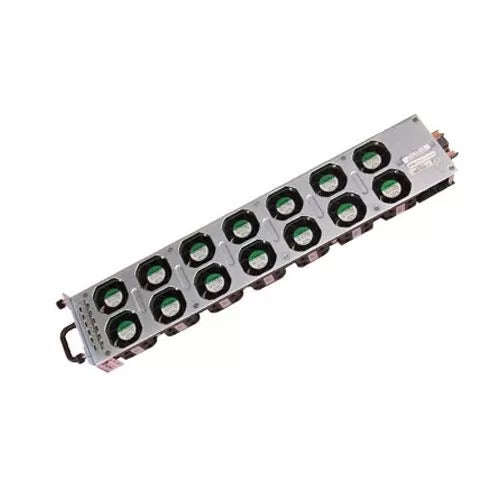 Cisco ASR-9001-FAN-V2 fan tray V2 with silver rack and green cable cutouts