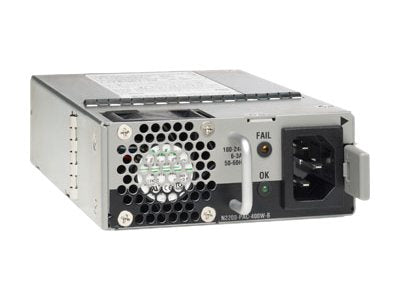 Cisco N2200-PAC-400W 400W AC PSU with silver unit, circular vent, black cable for N2K/N3K servers