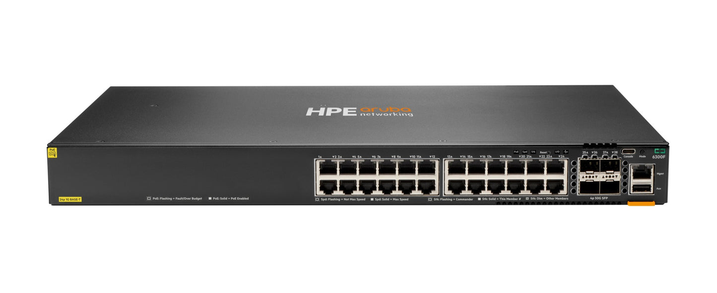 Aruba JL666A 24-port Gigabit Ethernet PoE+ switch with SFP56 uplinks