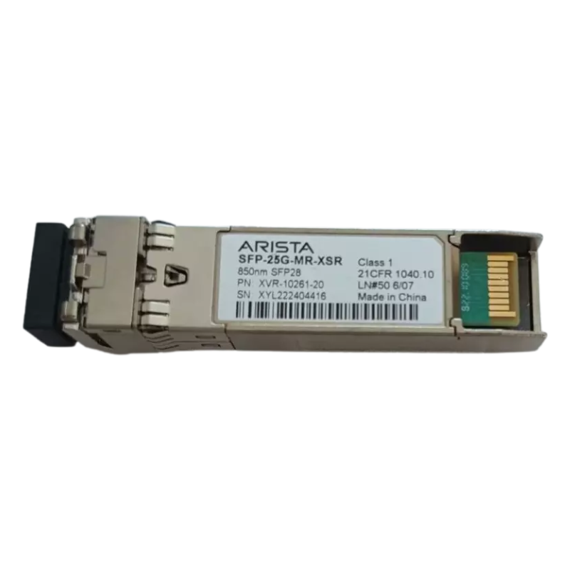 Arista SFP-25G-MR-XSR | 10/25G SFP28 | MR‑XSR 850 nm MMF | 25G 200/300 m, 10G 300/400 m | LC duplex | 25GBASE‑SR/10GBASE‑SR