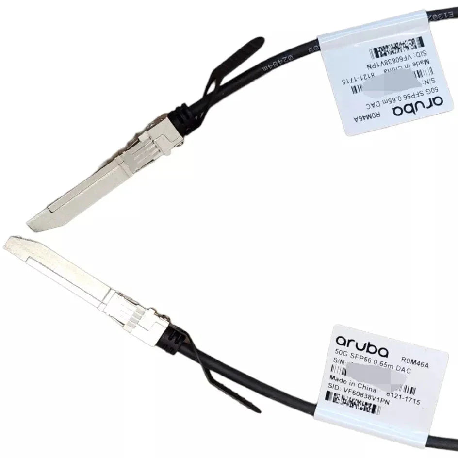 Aruba R0M46A 50G SFP56 DAC passive copper cable 0.65m with fiber optic connectors