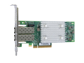 HPE P9D94A 16Gb Fibre Channel HBA with dual SFP+ ports on green PCB