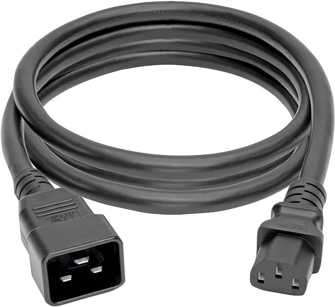 HPE AF590A black braided IEC C20 to C13 power cord 2.0m