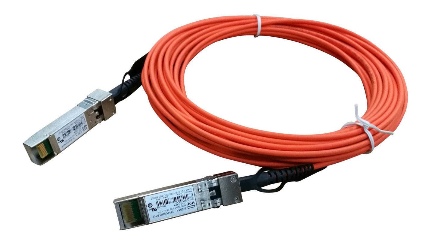 HPE JL291A | 10G SFP+ AOC | SFP+ to SFP+ | IEEE 802.3ae | 850nm | 10m | Integrated connectors