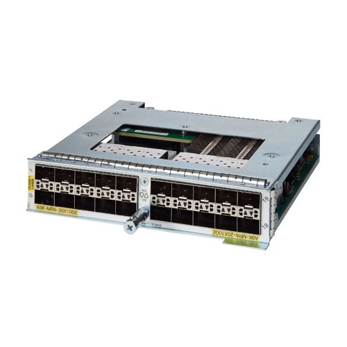 Cisco A9K-MPA20X10GE-CM silver server rack with 20x10GE SFP+ slots