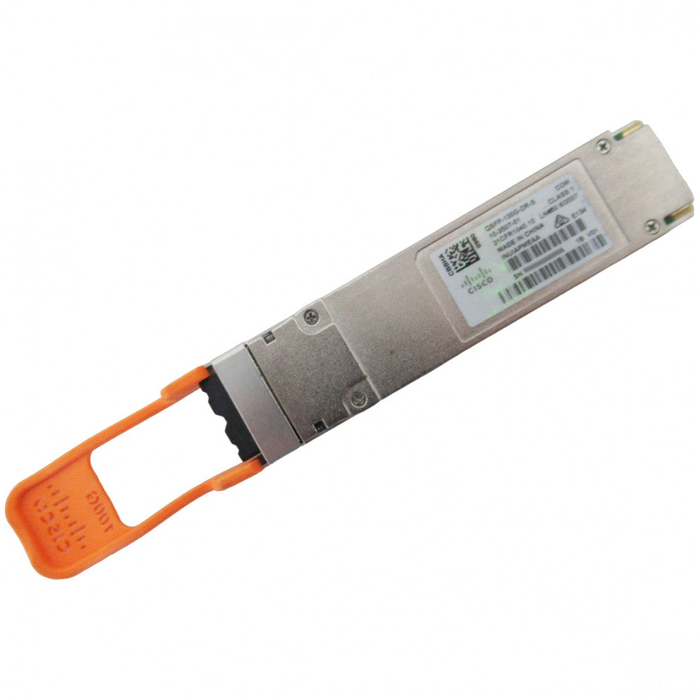 Cisco QSFP-100G-DR-S | 100G QSFP28 100GBASE-DR, 1310 nm, 500 m SMF, duplex LC, std temp (0–70°C)