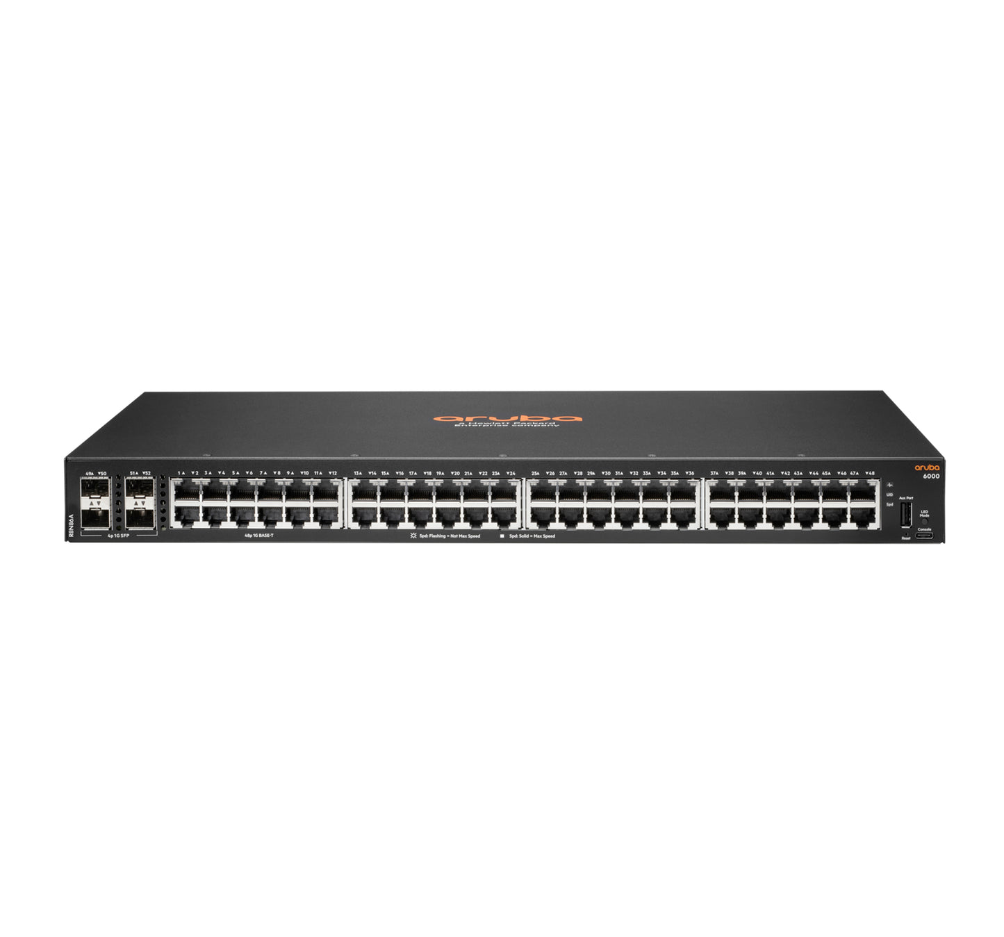 Aruba R8N86A#ABG | 48x 1G RJ-45 | 4x 1G SFP uplinks | Non‑PoE | AOS‑CX L2/L3 static access | Tier: AOS‑CX Standard | 1U