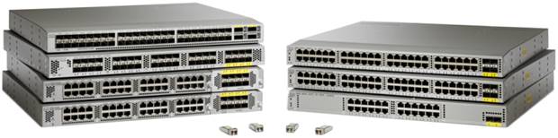 Cisco Catalyst 9300 switch with yellow black accents and modular design