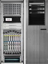 Cisco NCS-F-SC silver server rack with black accents and slots