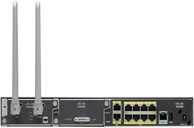 Cisco C841M-4X router with dual antennas and 4x LAN ports