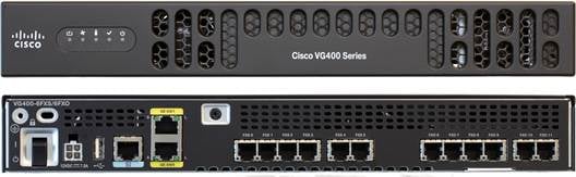 Cisco VG400-8FXS analog voice gateway with 8 FXS ports and sleek black design