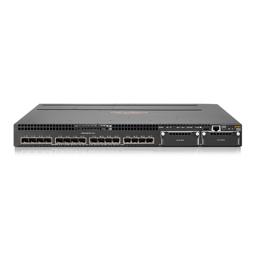 Aruba JL075A | 16x 1/10Gb SFP+, PoE: none, Uplinks: via 2 slots (up to 2x 40Gb QSFP+), License: L3 included