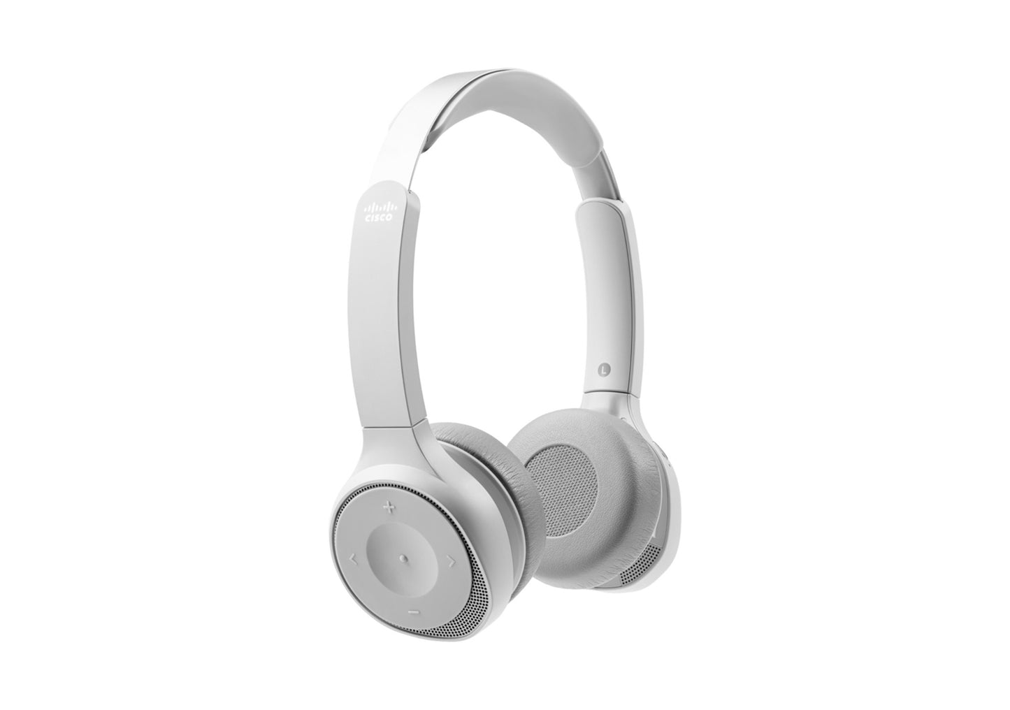 Cisco HS-WL-730-BUNA-P | Wireless on-ear Bluetooth headset | USB-A HD adapter + 3.5 mm | ANC + noise suppression | Busy light | Multipoint | ~30 m range | up to 20h battery | Platinum