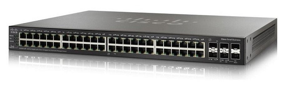 Cisco SG350X-48P-K9-AU | 48x 1G L2/L3 switch, PoE+ 382W, 4x10G uplinks (2x SFP+ + 2x 10GBase-T), license-free