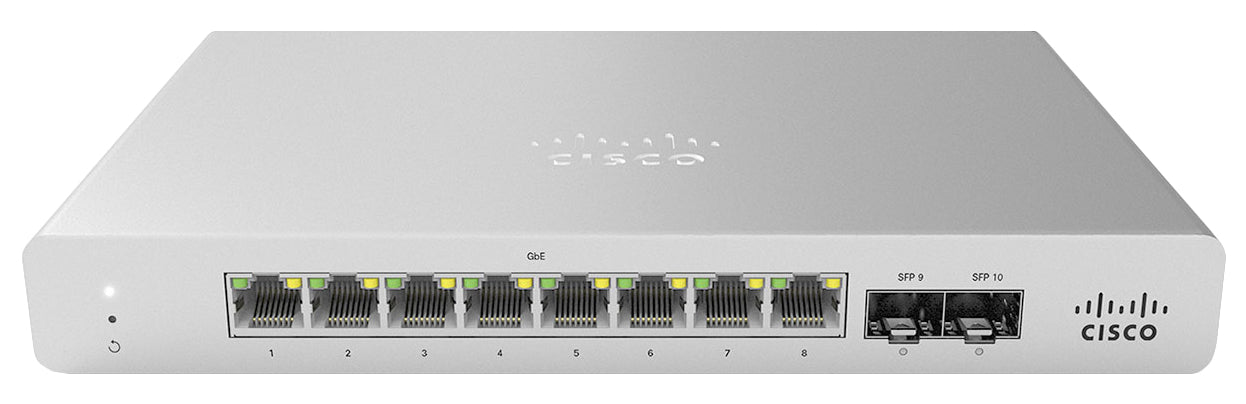 Meraki MS120-8LP-HW | 8x 1G L2 | PoE+ 802.3at 67W | 2x 1G SFP uplinks | Cloud-managed (Enterprise license)