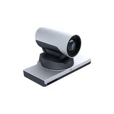 Sleek white and black Logitech Brio webcam with 1080p PTZ 12x zoom
