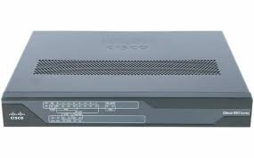 Cisco C896VA-K9 router with black front panel and silver mesh back