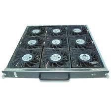Cisco FAN-MOD-3HS 9-slot black metal fan tray with silver handles