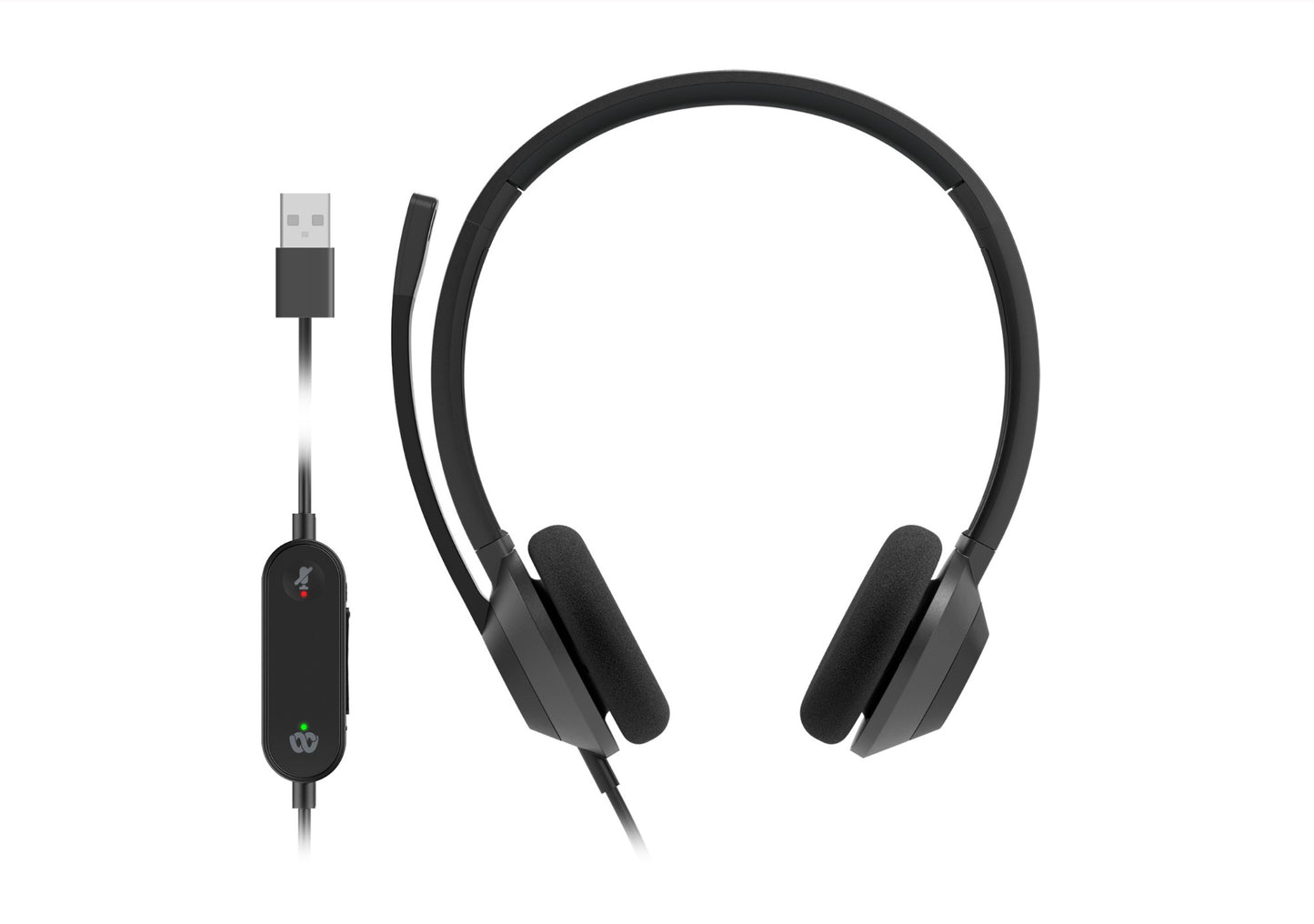 Cisco HS-W-322-C-USB black wired dual-ear USB-A headset with noise-canceling mic