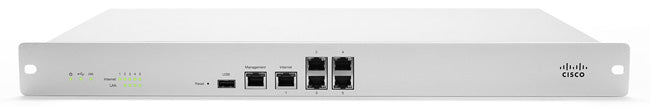 Meraki MX80-HW | SD-WAN security appliance, 2x GbE WAN + 8x GbE LAN, USB 4G failover, license: Enterprise/Advanced Security