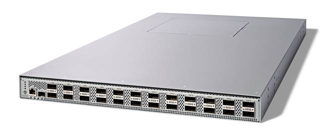 Cisco N9324C-SE1U 24x100G QSFP28 switch with sleek silver design