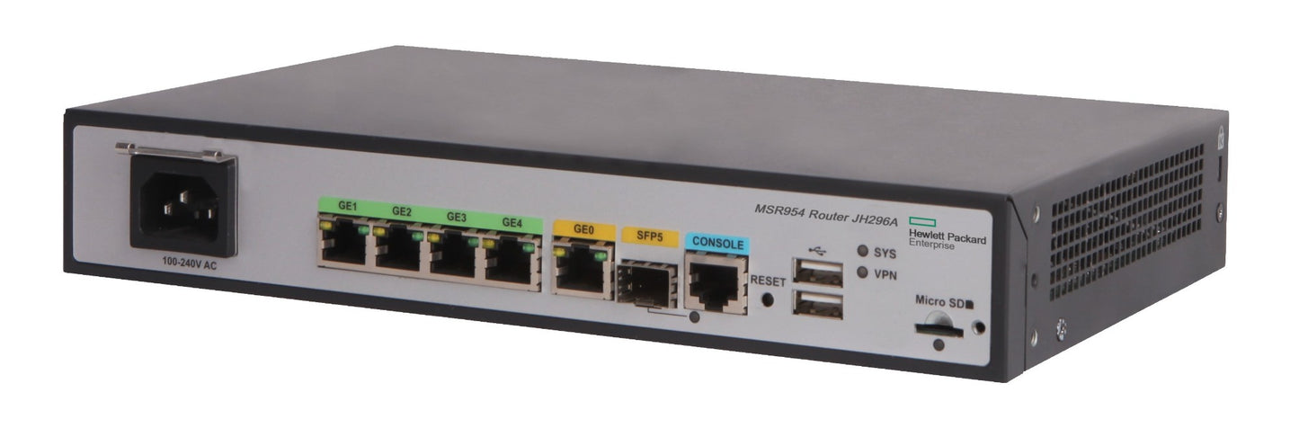 HPE JH296A | 1xGE SFP WAN + 2xGE WAN, 4xGE LAN, CW7, SD‑WAN capable branch router