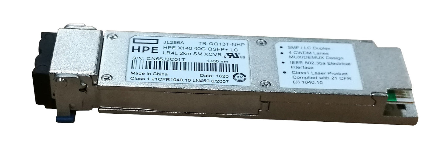 HPE JL286A 40G QSFP+ LR4 Lite transceiver module for SMF