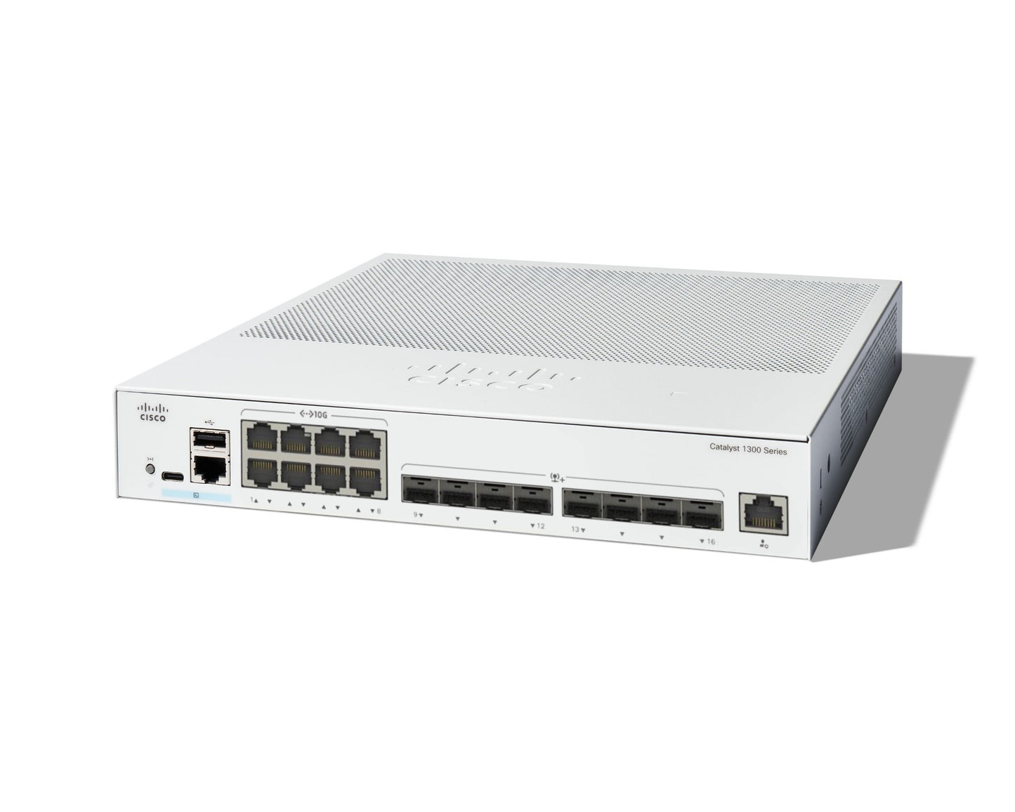 Cisco C1300-16XTS | 8x 10GBASE-T, 8x 10G SFP+ | non-PoE | uplinks: 8x 10G SFP+ | license: perpetual