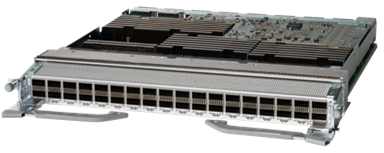 Cisco N9K-X9836DM-A 36x400G QSFP-DD silver server rack with black panels