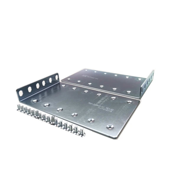 Silver Cisco N9K-C9300-ACK rack mount bracket with holes and tabs