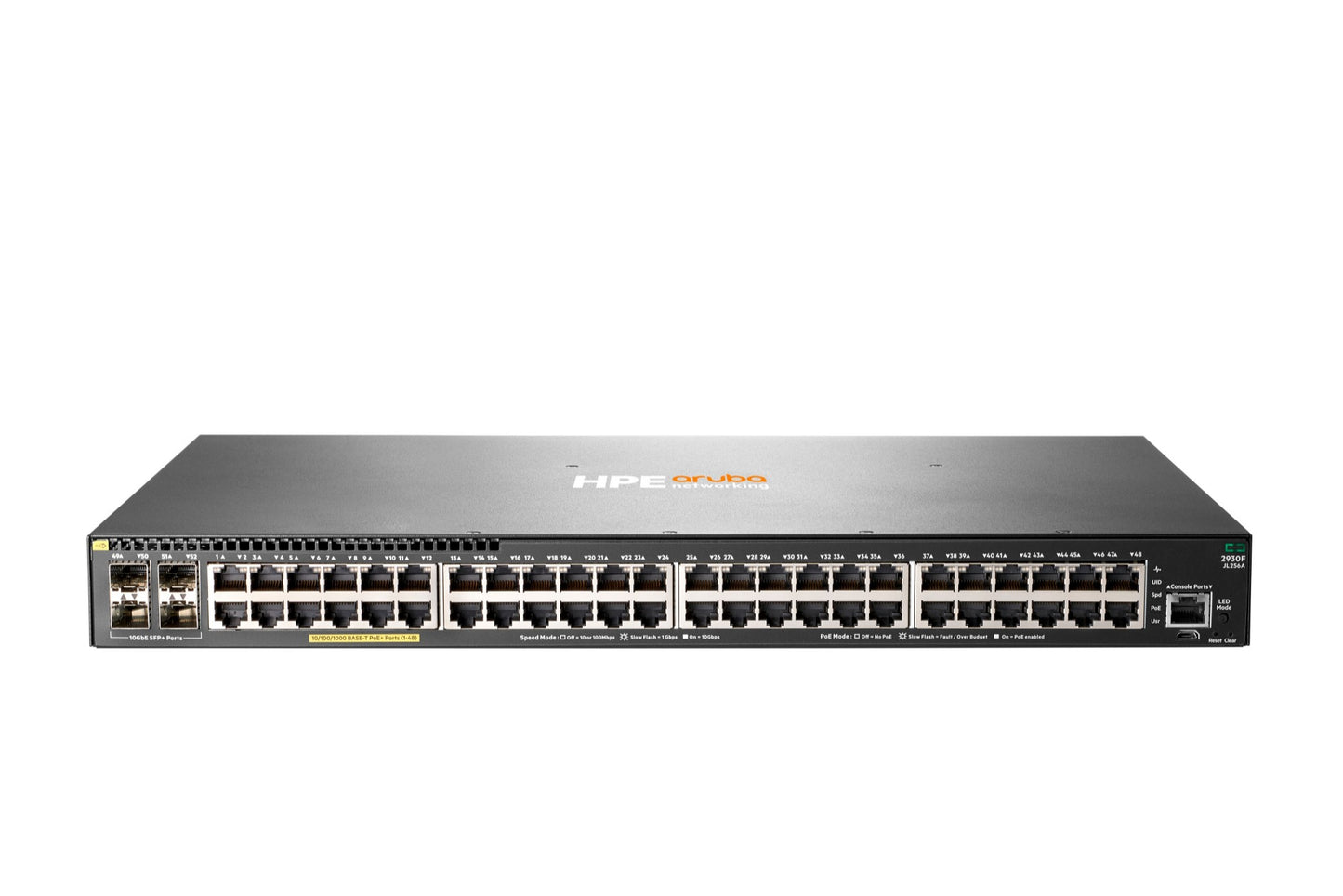 Aruba JL256A 48-port 1G PoE+ switch with 4x 10G SFP+ uplinks