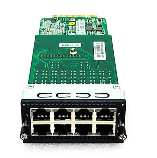 Cisco NIM-8-1GE-RJ45 8-port 1GE copper network card with black silver and green PCB