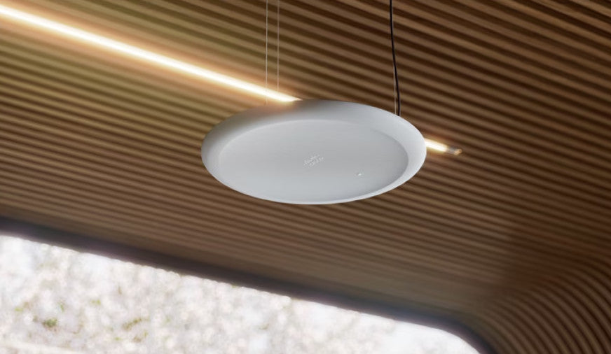 Cisco CS-MIC-CLGPRO | Ceiling Microphone Pro, Arctic White, beamforming ceiling array, 360° room pickup, noise reduction, surface or suspended mount