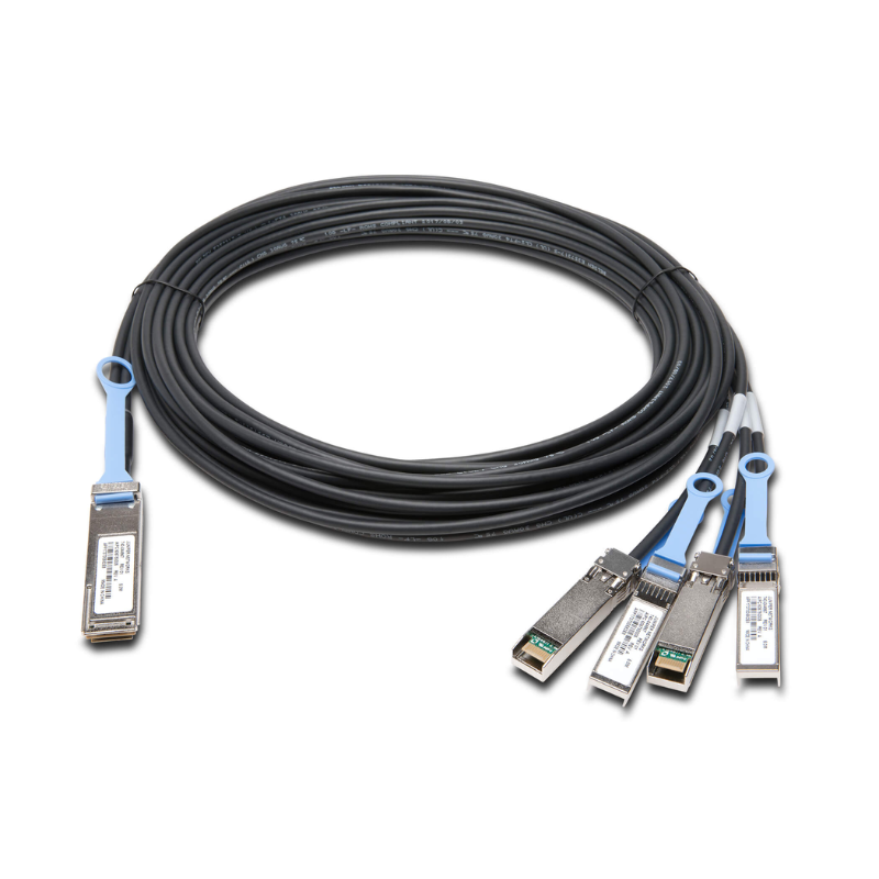 Juniper QFX-QSFP-DACBO-1M | 40G QSFP+→4x10G SFP+ DAC breakout, 1m, 40GBASE-CR4/10GBASE-CR, copper, QSFP+ to 4x SFP+