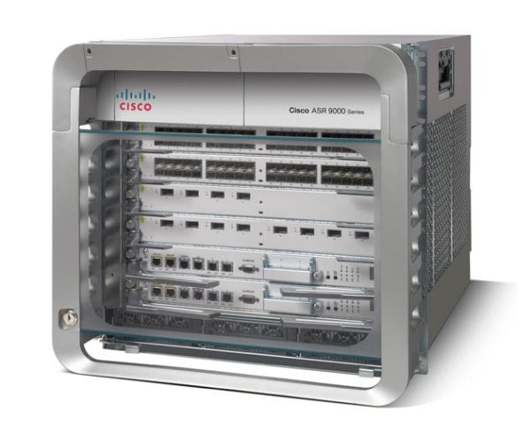 Cisco ASR-9006-DC 6-slot router with dual RSP bays and DC power