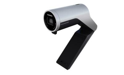 Cisco TelePresence PrecisionHD USB camera in silver and black with adjustable arm stand