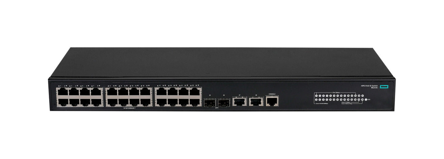 HPE R8J41A | 24x 1G RJ45; PoE: none; Uplinks: 2x 10G SFP+, 2x 10GBASE-T; OS: Comware EI