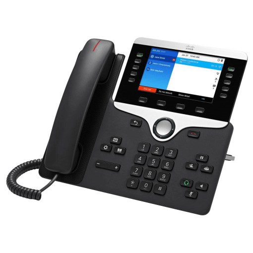 Cisco CP-8845-K9 | 5" WVGA color | 720p HD video | 5 lines | 2x 1G switch | PoE Class 2 | RJ-9 headset | Speakerphone