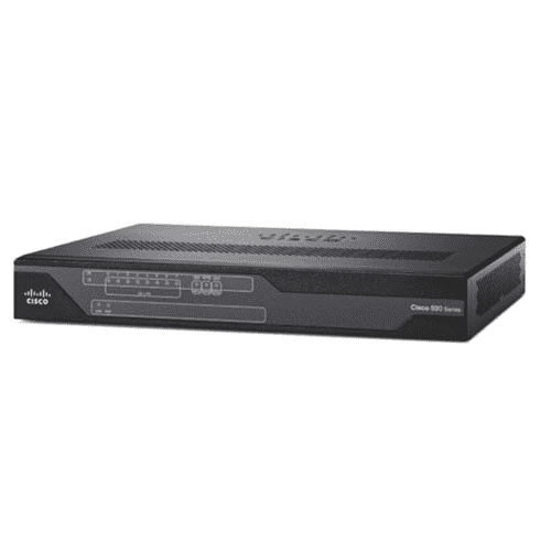 Cisco C898EA-K9 black leather wallet chain with gold accents