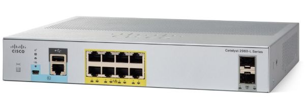 Cisco WS-C2960L-8TS-LL 8-port 1G switch with 2 SFP uplinks