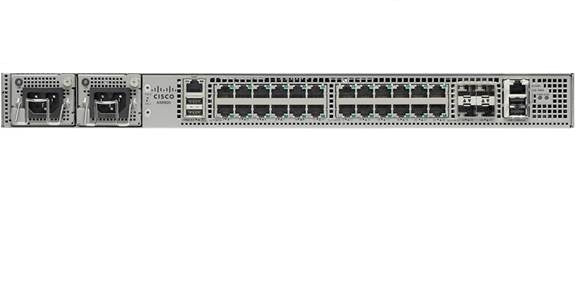 Cisco ASR-920-24TZ-M | 24x1G RJ-45, 4x10G SFP+ uplinks, IM slot: 0, Modular PSUs, SD-WAN/LTE: N/A