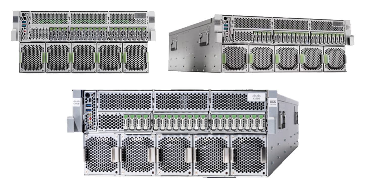 Cisco UCS C845A M8 rack server chassis with silver rack and green accents