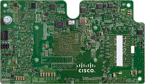 Cisco HX-B-ML-V5Q10G mLOM CNA green circuit board with logo and components