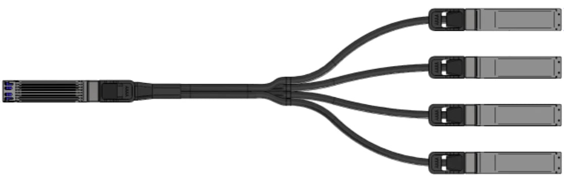 NVIDIA MCP7Y50-N01A-FLT | NVIDIA passive copper splitter cable, IB twin port NDR 800Gb/s to 4x200G b/s, OSFP to 4xOSFP, 1.5m, flat top