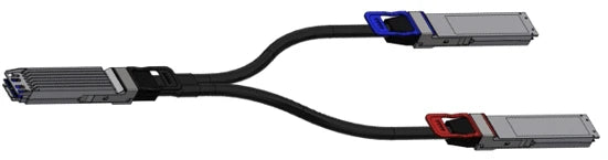 NVIDIA MCP7Y00-N003 black and red 800G OSFP DAC splitter cable, 3m