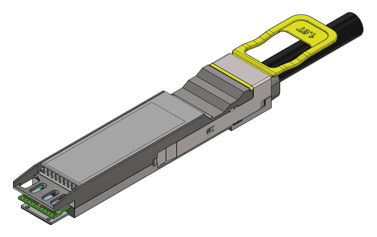 NVIDIA MCA4K50 1600G OSFP-to-OSFP 3m active copper cable gray yellow transceiver