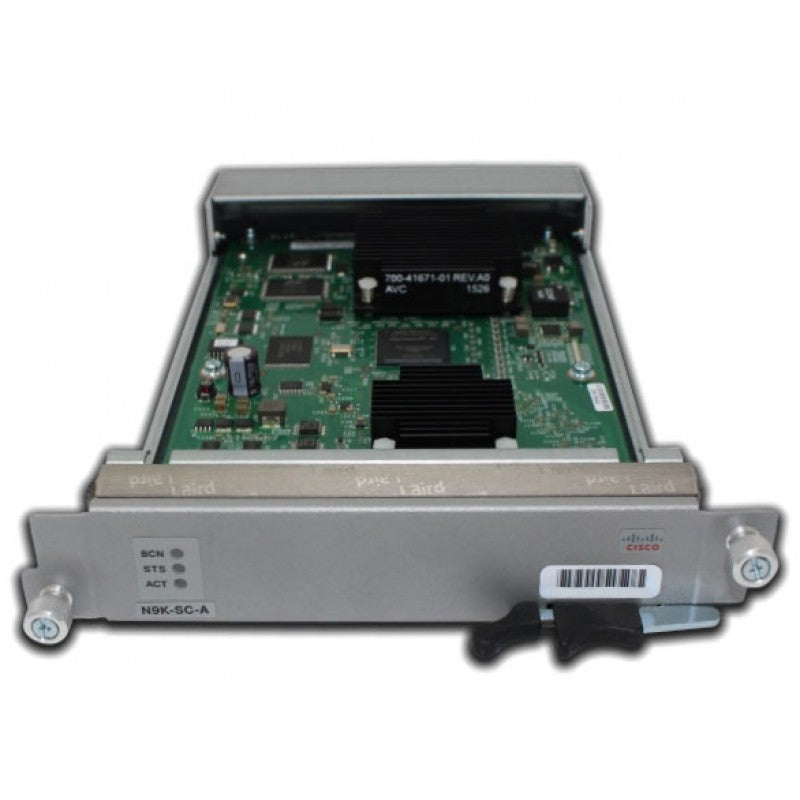 Cisco N9K-SC-A Nexus 9500 controller module with green PCB and black heatsink
