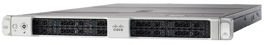Cisco FMC2800-K9 silver server rack with black perforated panels